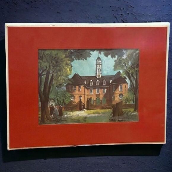 Colonial Williamsburg Capital by Artist F.Alexander Painting 9x12” Mat Print - Picture 1 of 16